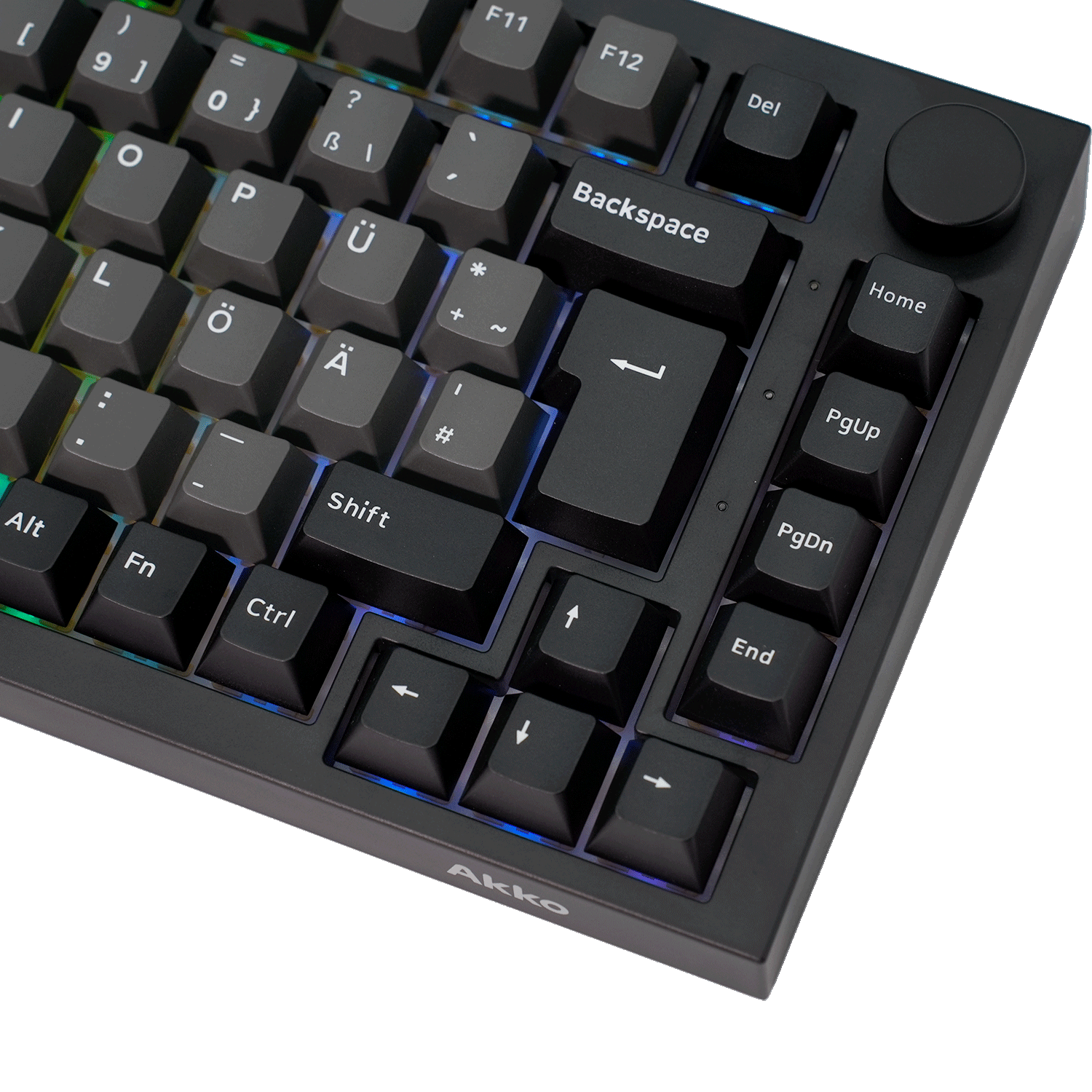 Akko 5075 V5 HE Black & Silver ISO-DE Keyboard Right Details