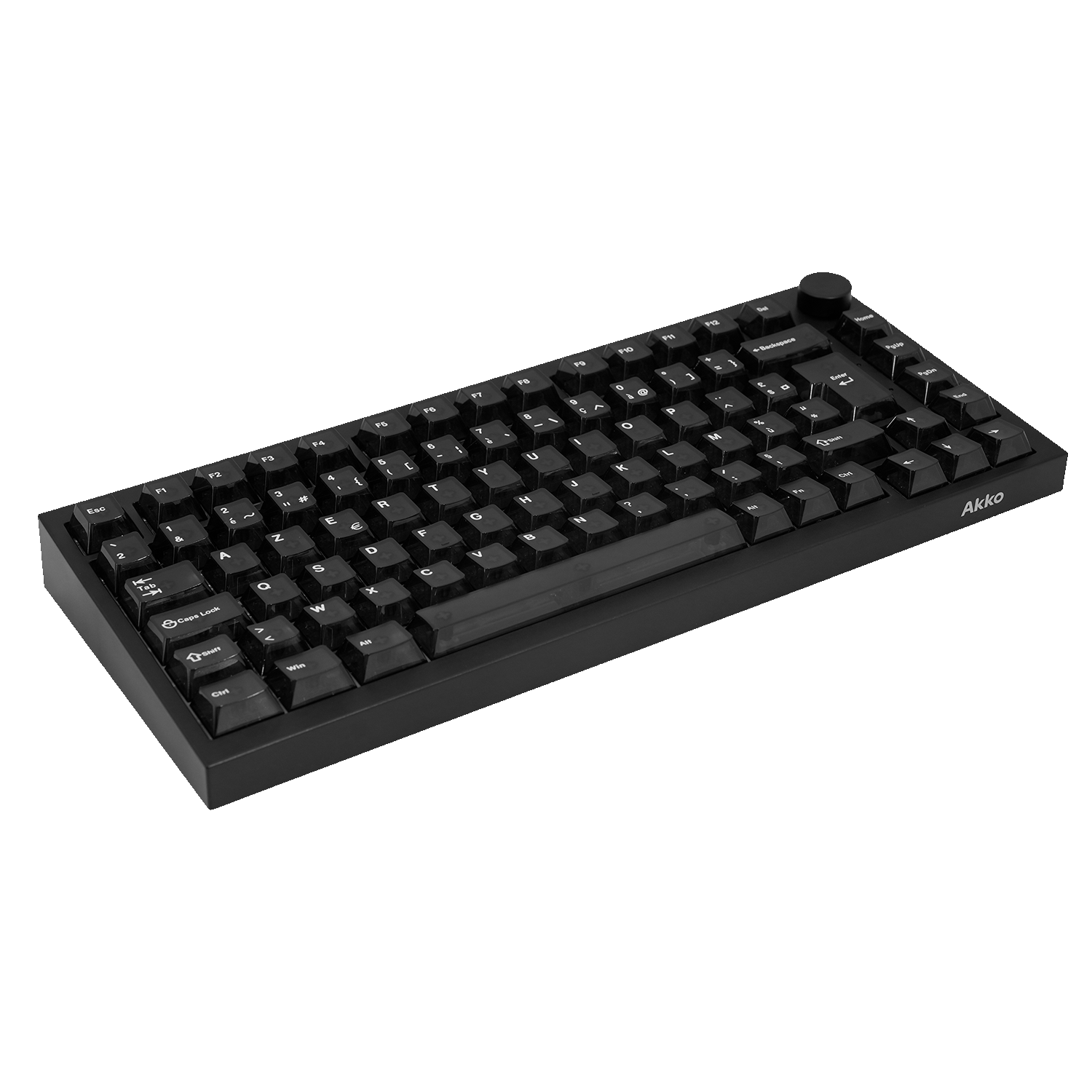 Akko 5075 V5 HE Black Transparent ISO-FR Keyboard Left Side