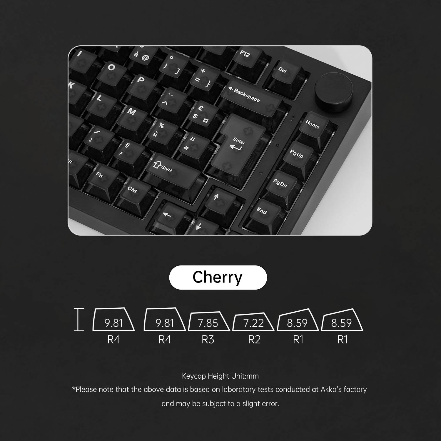 Akko Black Transparent 5075 V5 ISO FR Magnetic Keyboard Cherry Keycaps