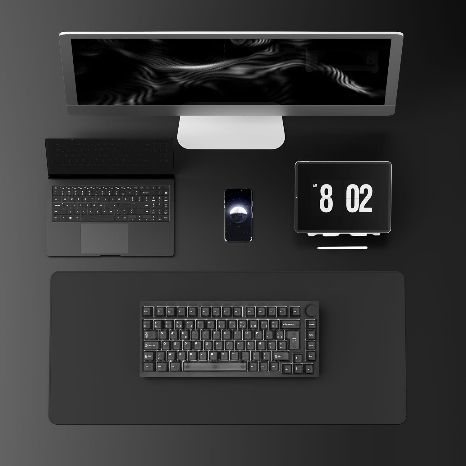 Akko Black Transparent 5075 V5 ISO FR Magnetic Keyboard Tri-mode