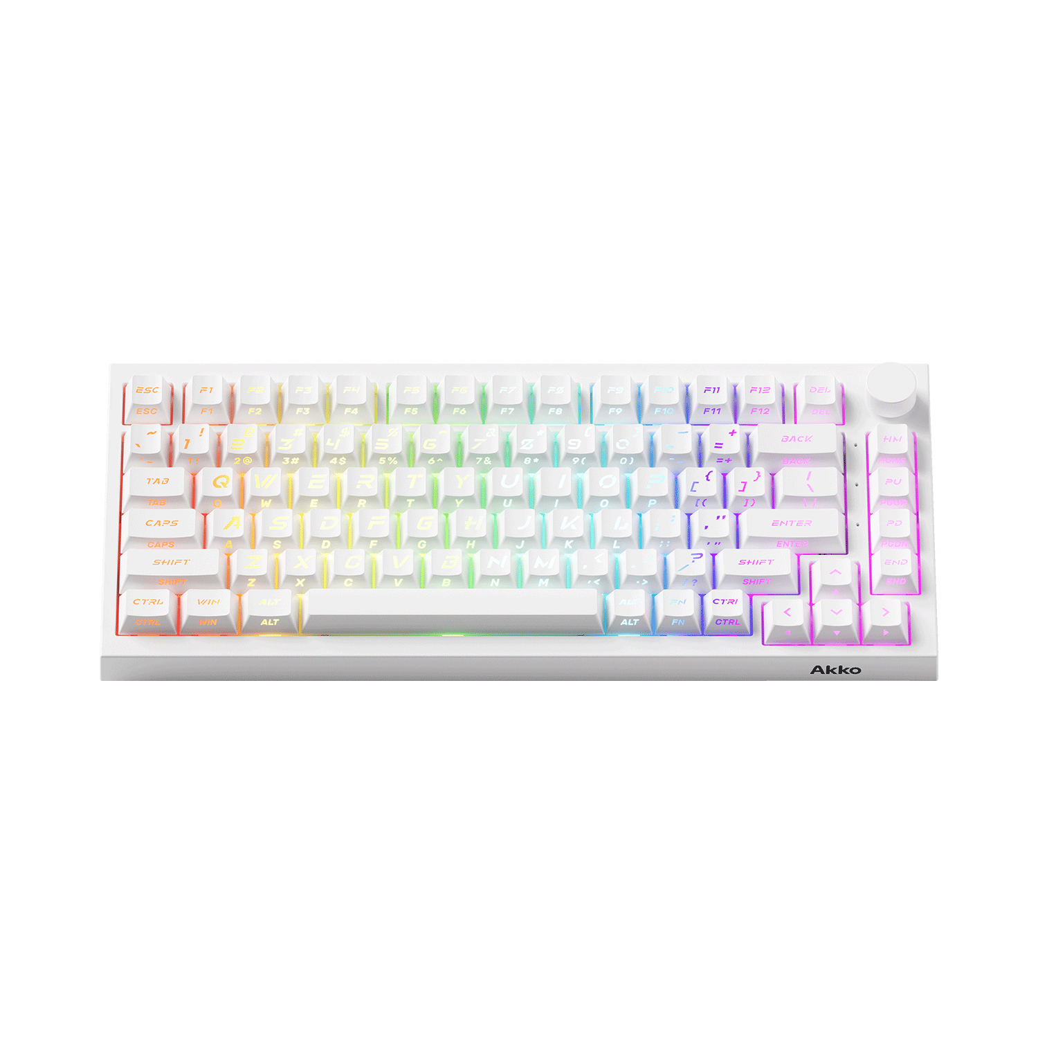 5075 V5 HE Keyboard White Z Caps RGB Front Side