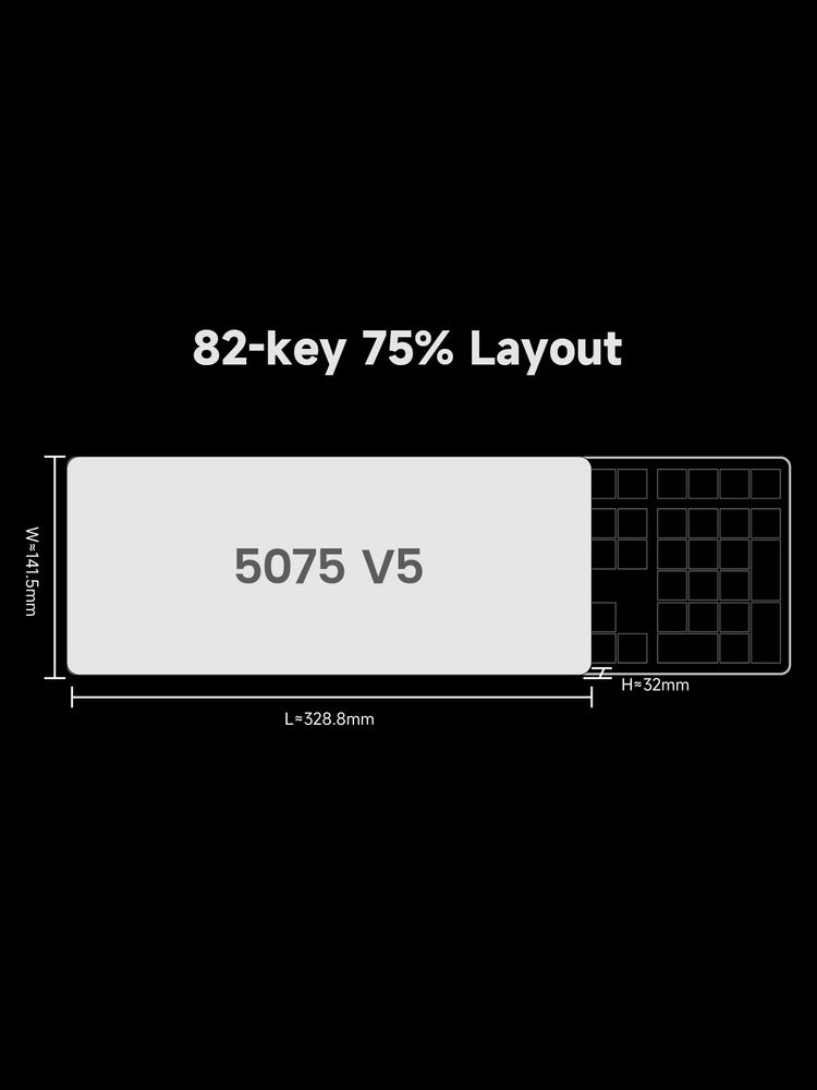 5075 V5 TMR Magnetic Keyboard Size
