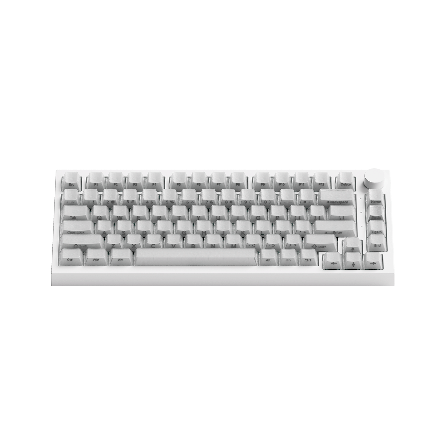 5075 V5 TMR Magnetic Keyboard Translucent White Carbon Fiber Front Side