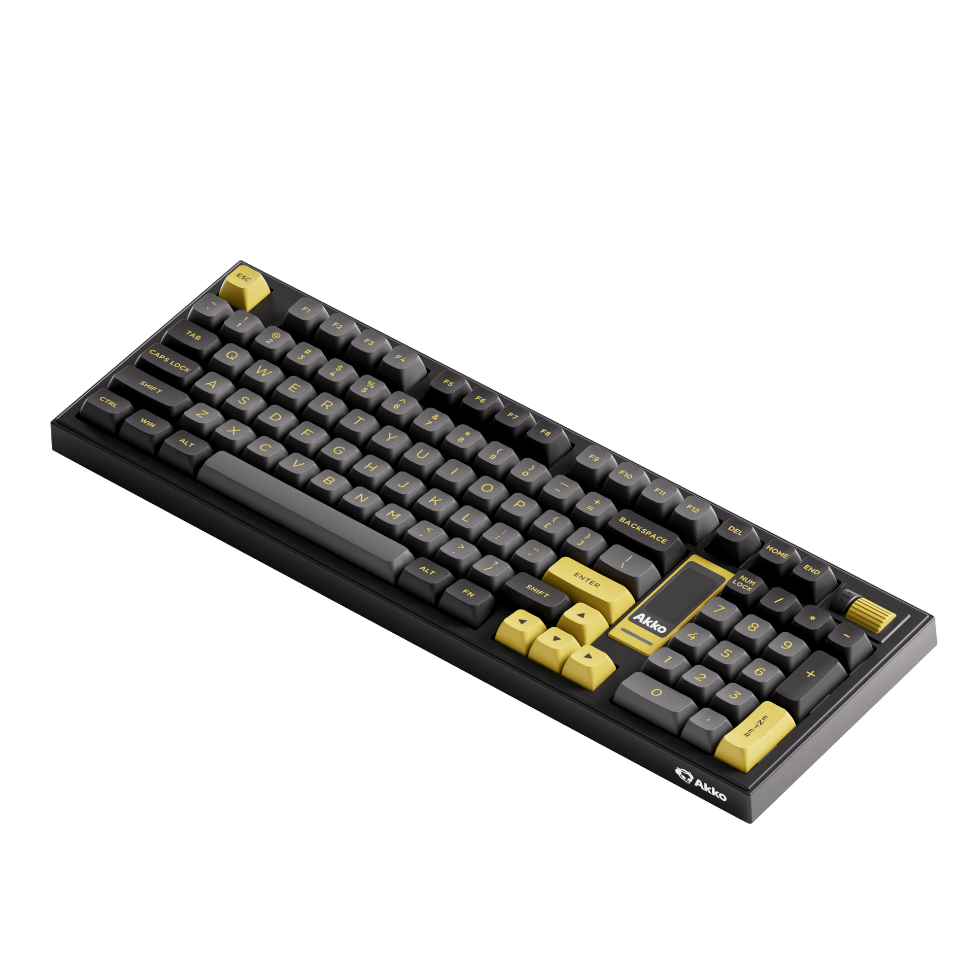 5098B Mechanical Keyboard with Screen Black Gold Theme ANSI Layout Side