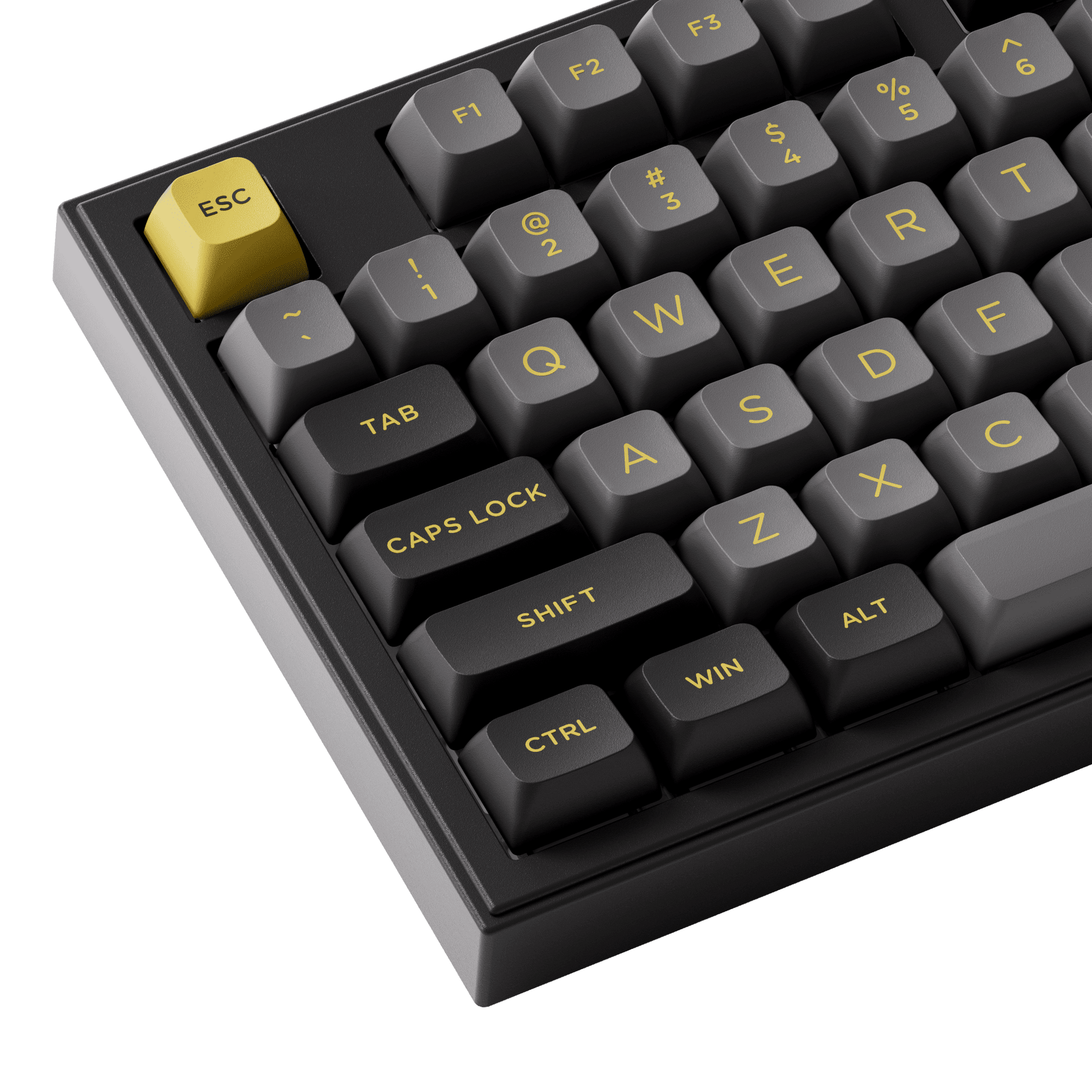 5098B Mechanical Keyboard with Screen Black Gold Theme ANSI Layout Keycap Details