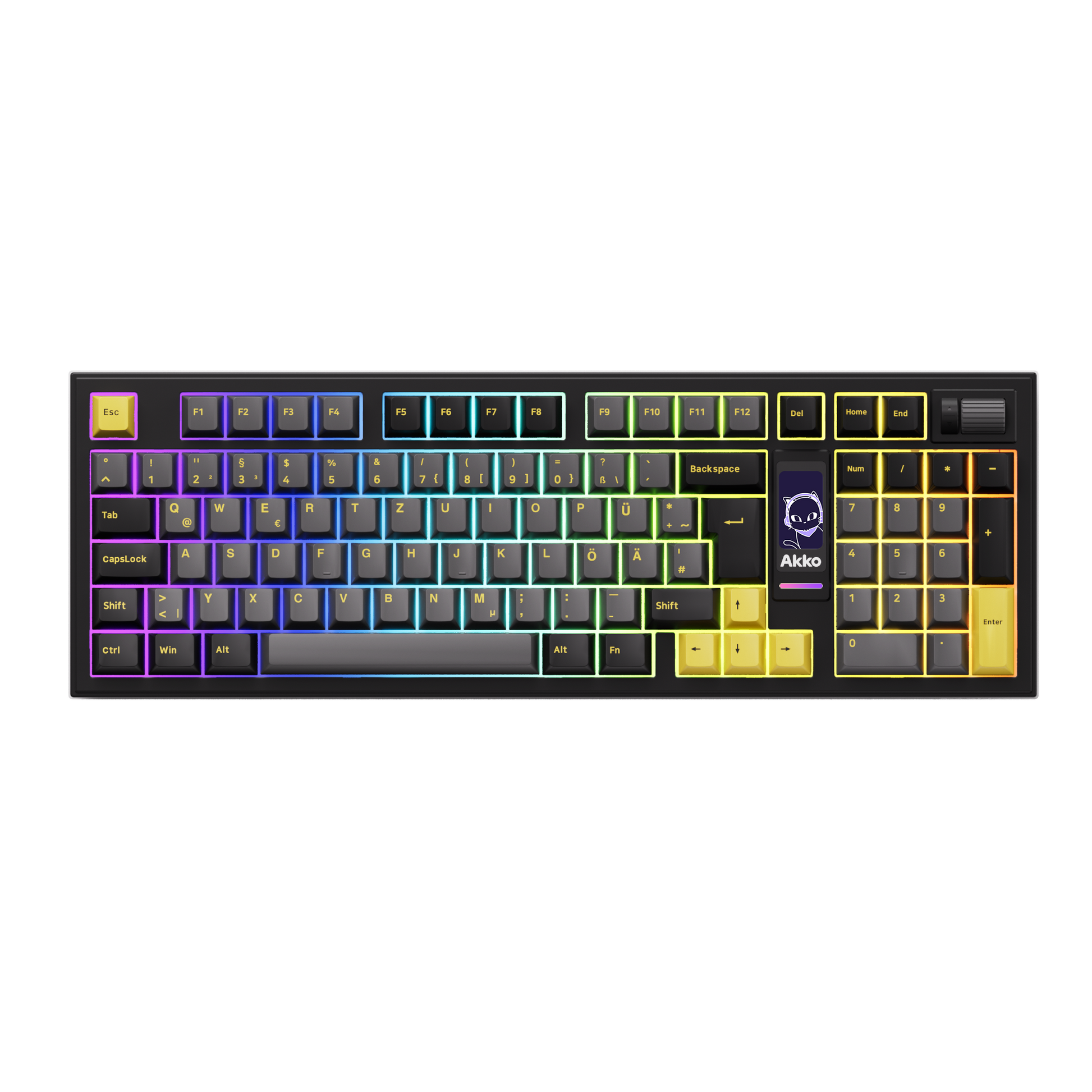 5098B Mechanical Keyboard with Screen Black Gold ISO DE