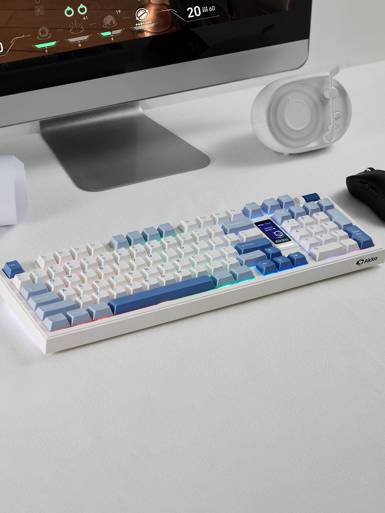 Akko 5098B Glacier Mechanical Keyboard on the Desk
