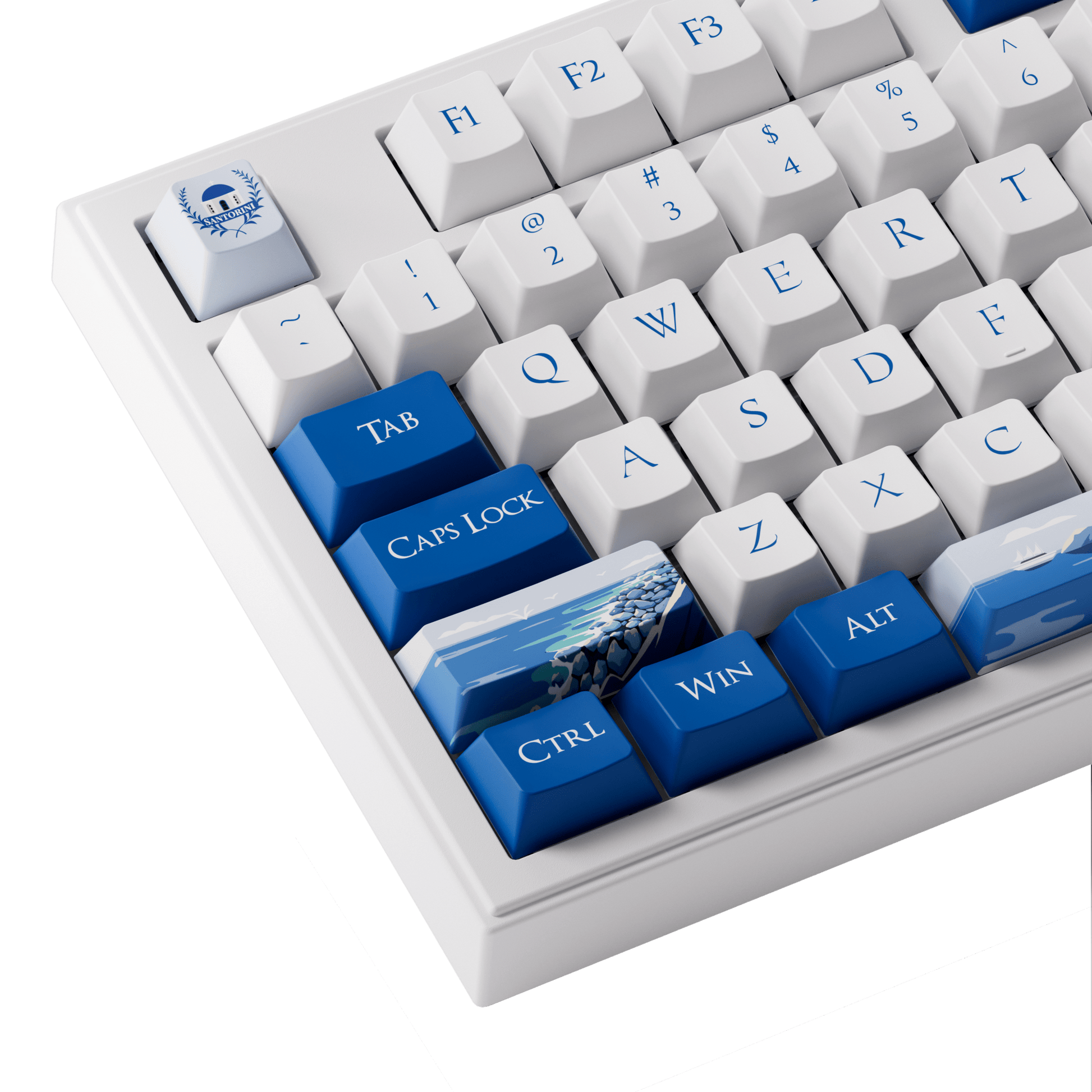 5098B Mechanical Keyboard with Screen Santorini Theme Keycaps Details