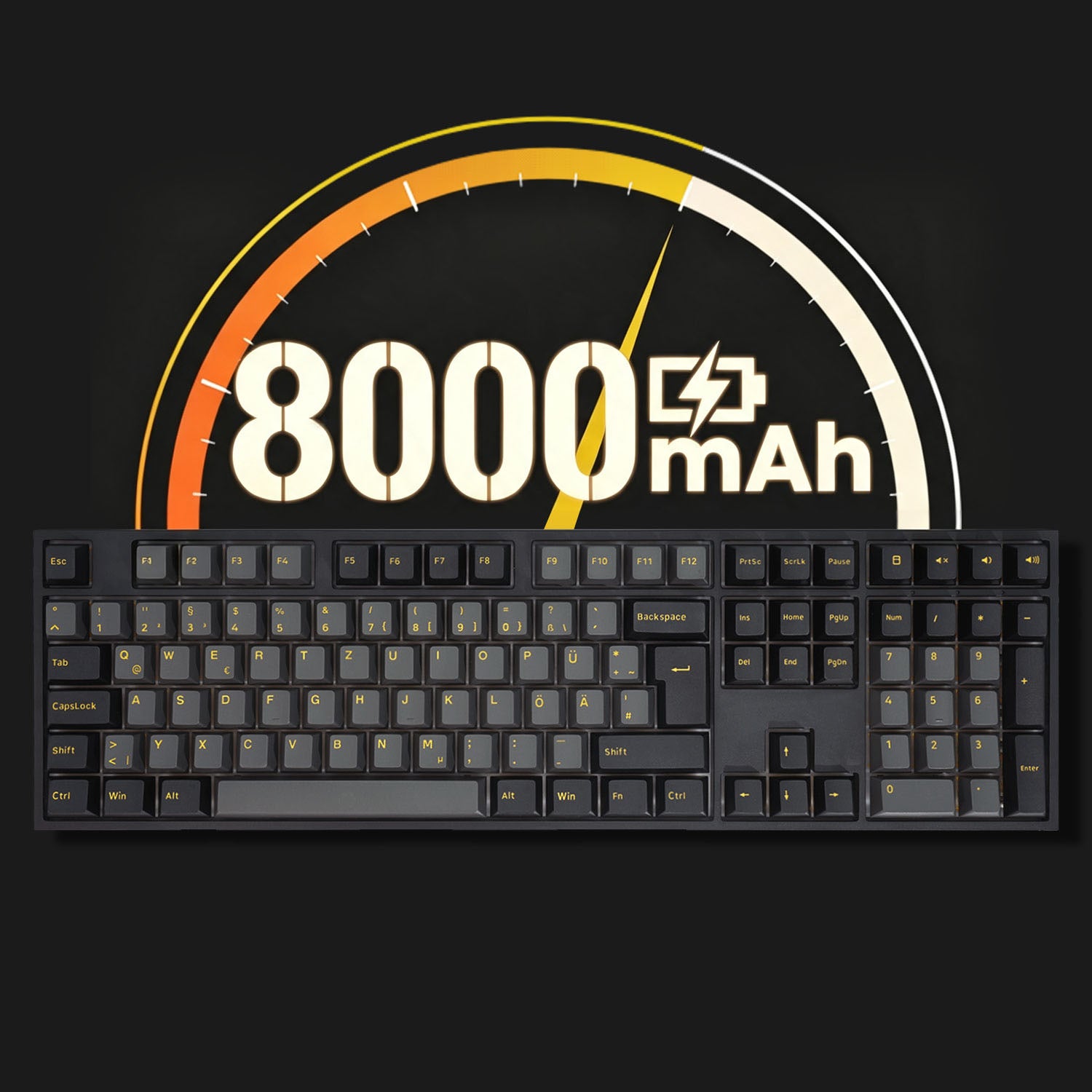 Akko Black Gold 5108 V5 ISO DE Mechanical Keyboard 8000mAh Battery