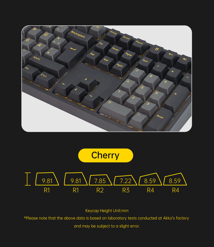 Akko Black Gold 5108 V5 ISO DE Mechanical Keyboard Cherry Keycaps