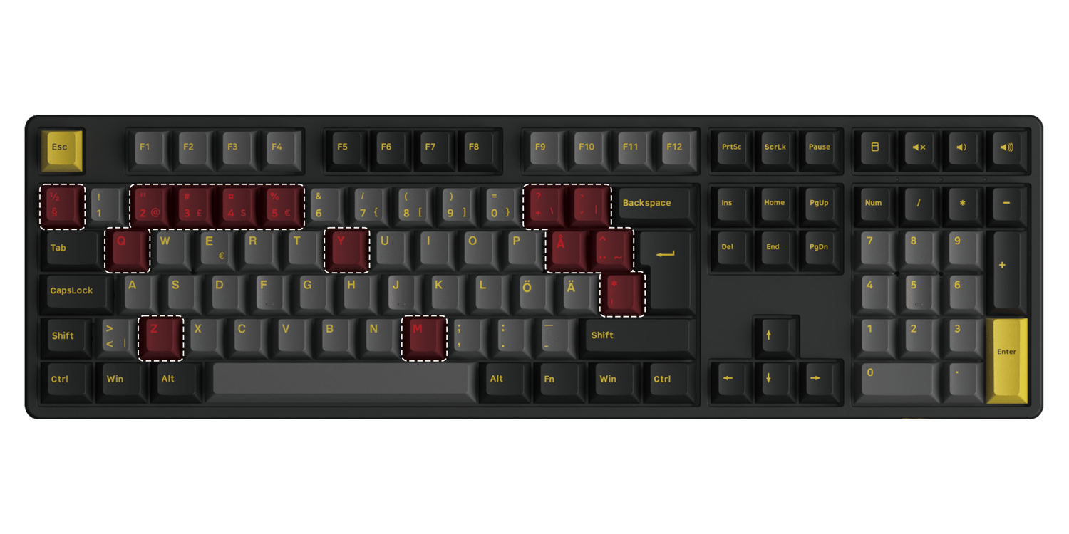 Black & Gold 5108B Plus ISO Nordic Tastatur 