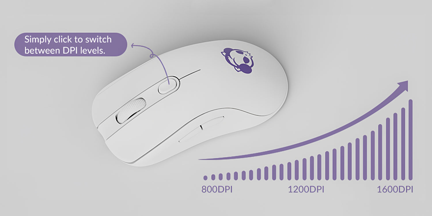 3 adjustable dpi for akko AG325W wireless mouse