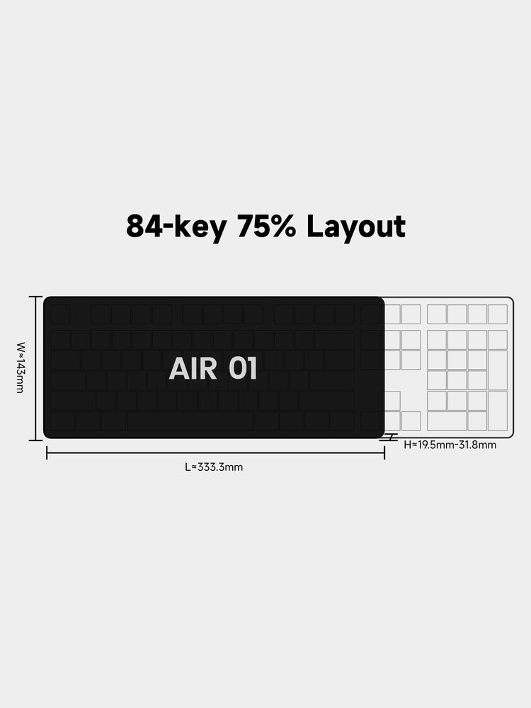 Akko Air 01 Low Profile Mechanical Keyboard Size