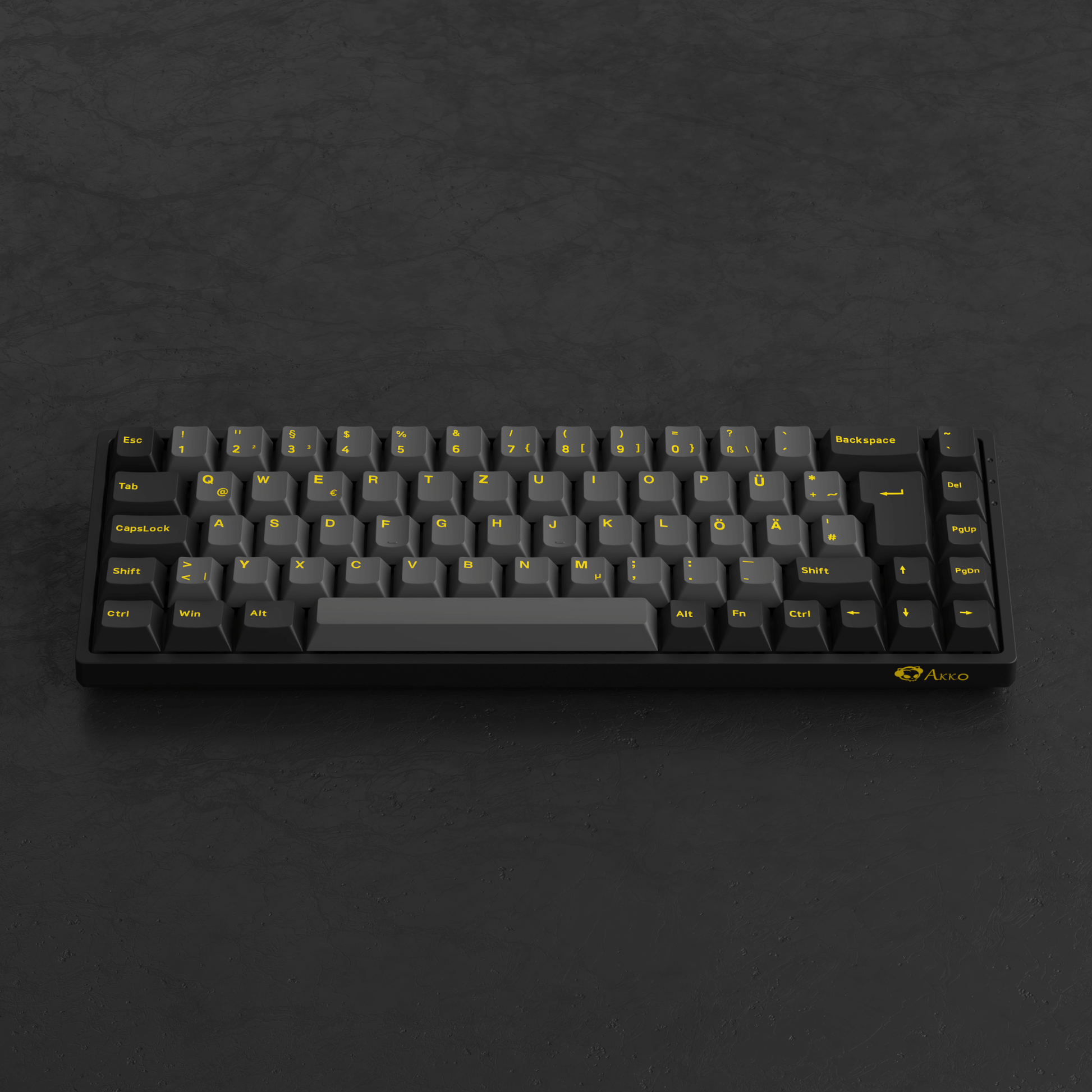Black & Gold 3068B Plus ISO DE Keyboard Front Side