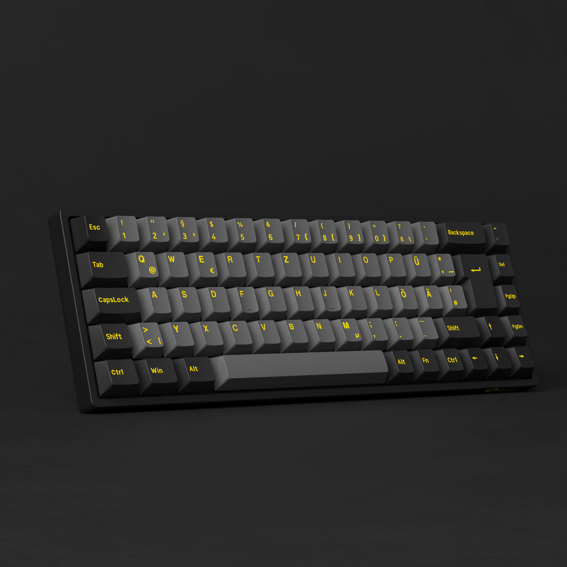 Akko 3068B Black Gold ISO DE Keyboard Side Standing Side