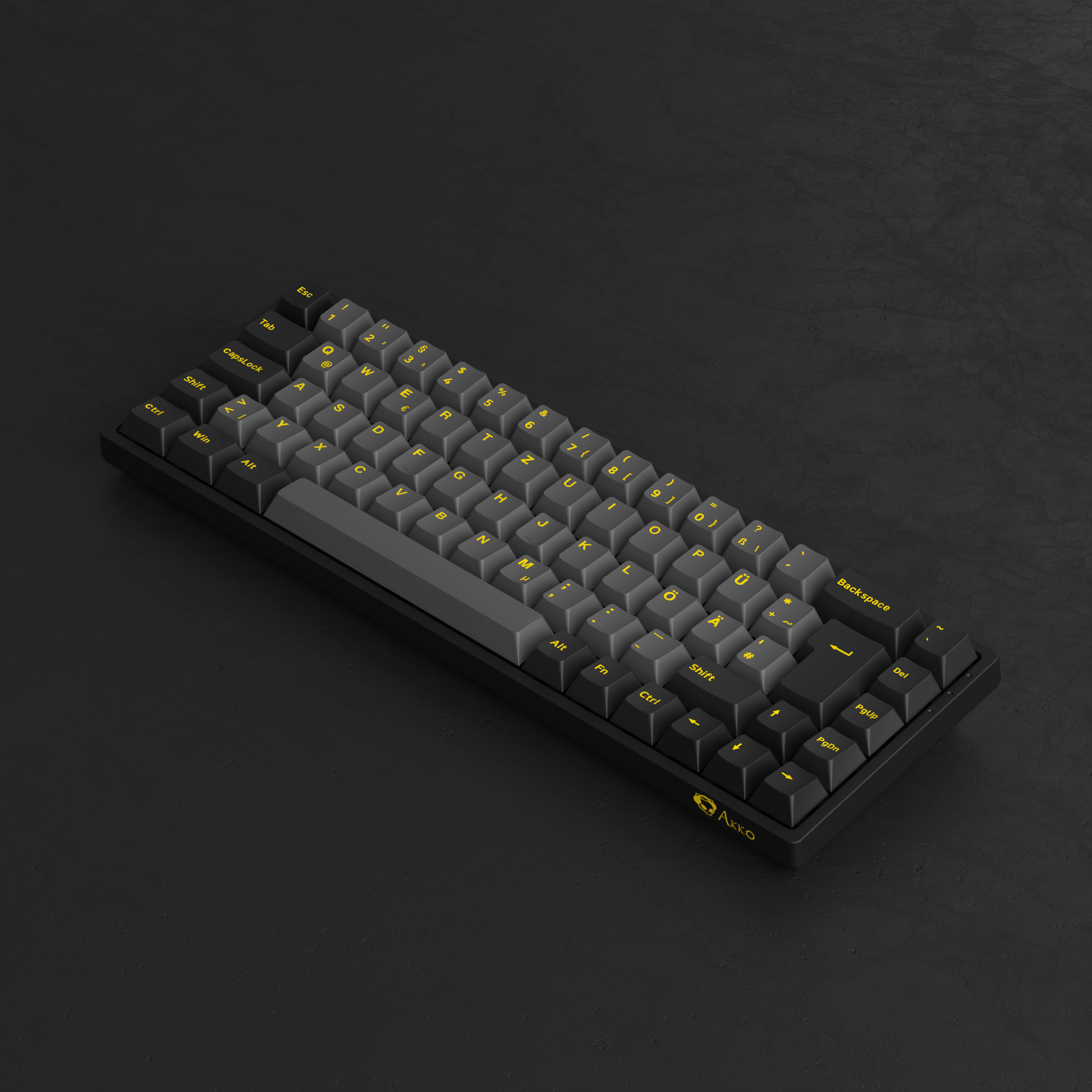 Black & Gold 3068B Plus ISO DE Keyboard Right Side