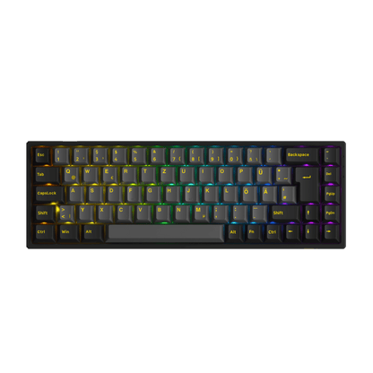 Black & Gold 3068B Plus ISO DE Keyboard with RGB on