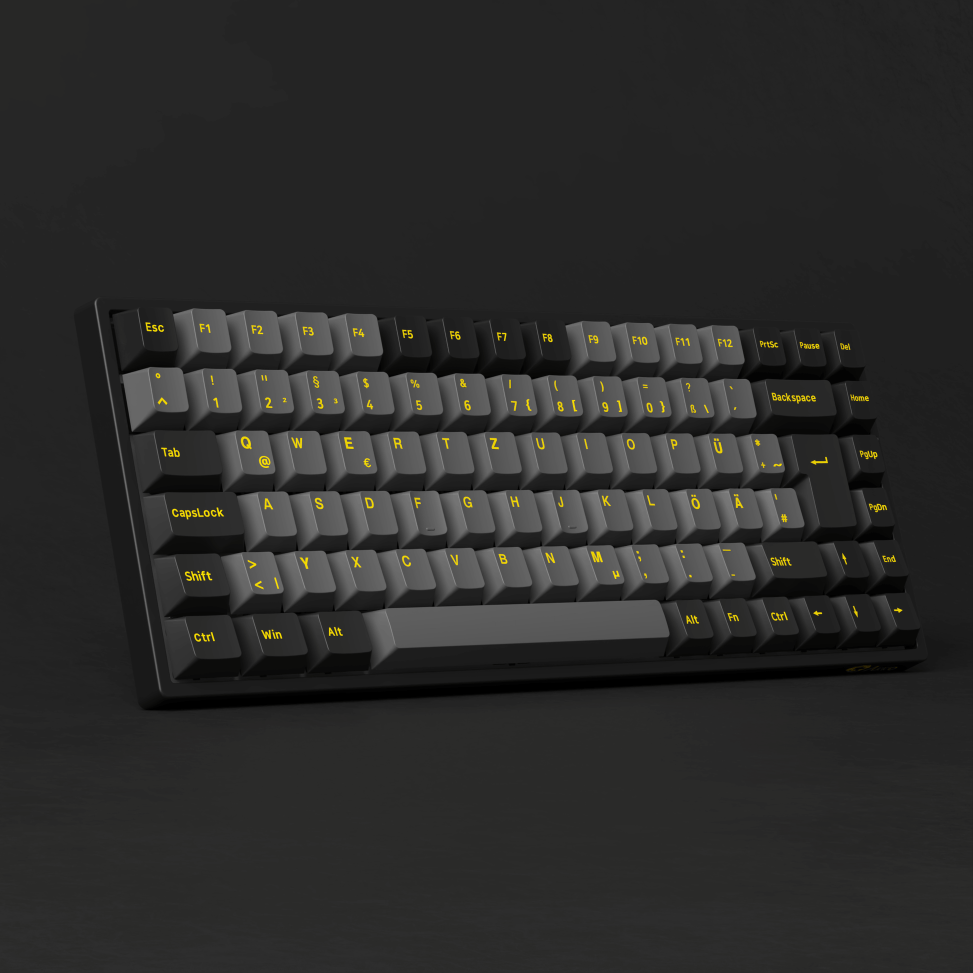 Black & Gold 3084B Plus ISO DE Keybaord Left Standing Side