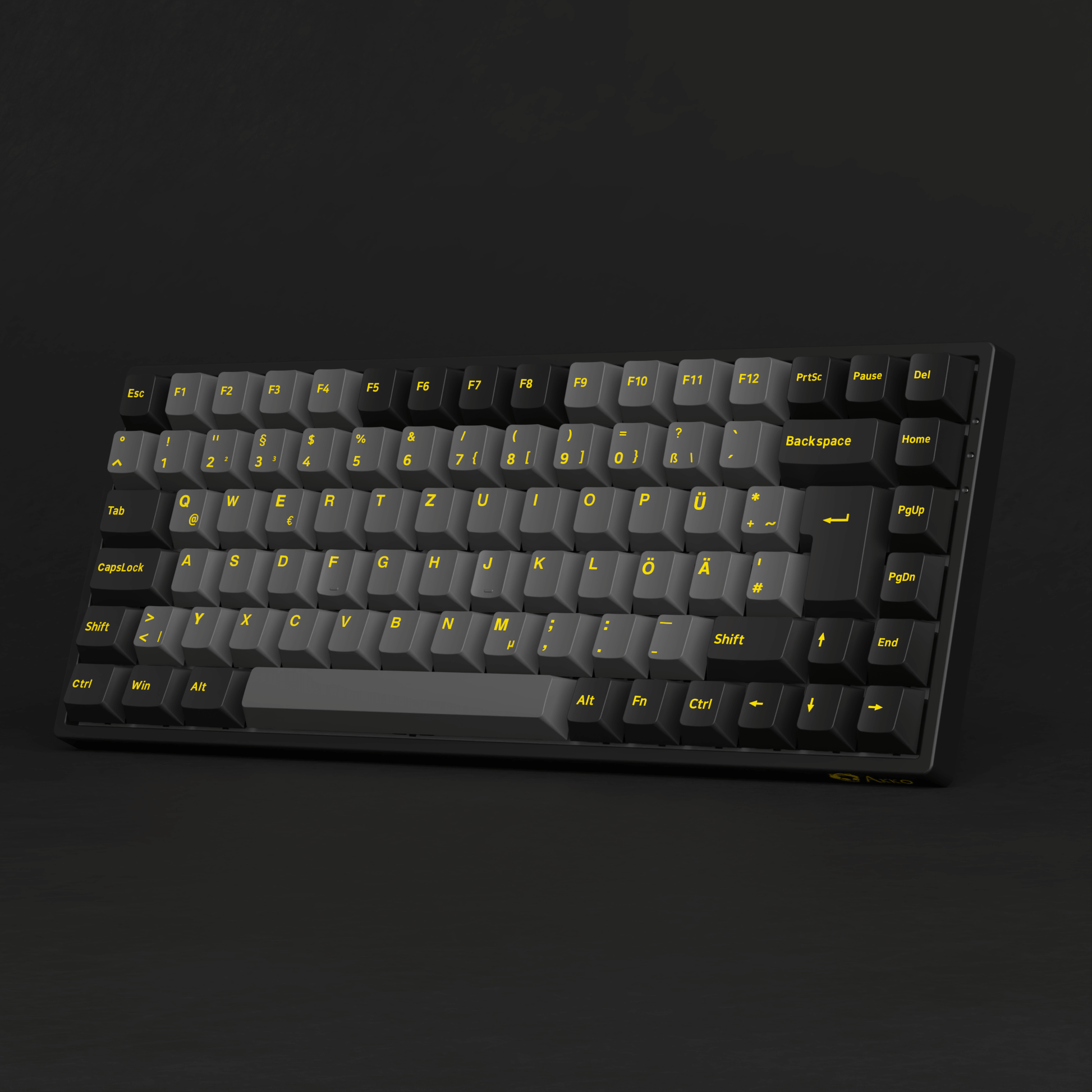Black & Gold 3084B Plus ISO DE Keybaord Right Standing Side