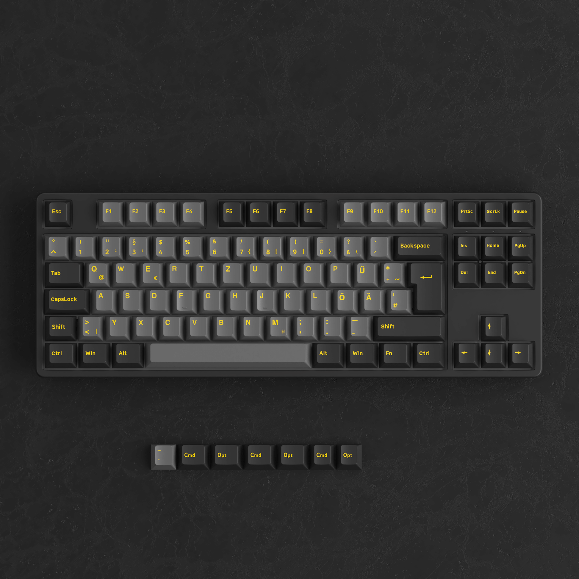 Akko Black & Gold 5087S ISO DE Keyboard with Additional Keys