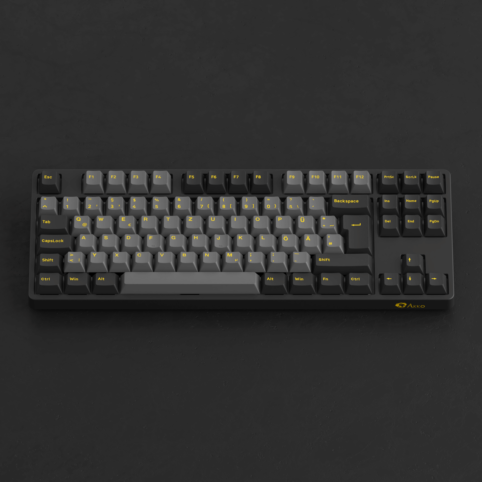 Akko Black & Gold 5087S ISO DE Keyboard Front View