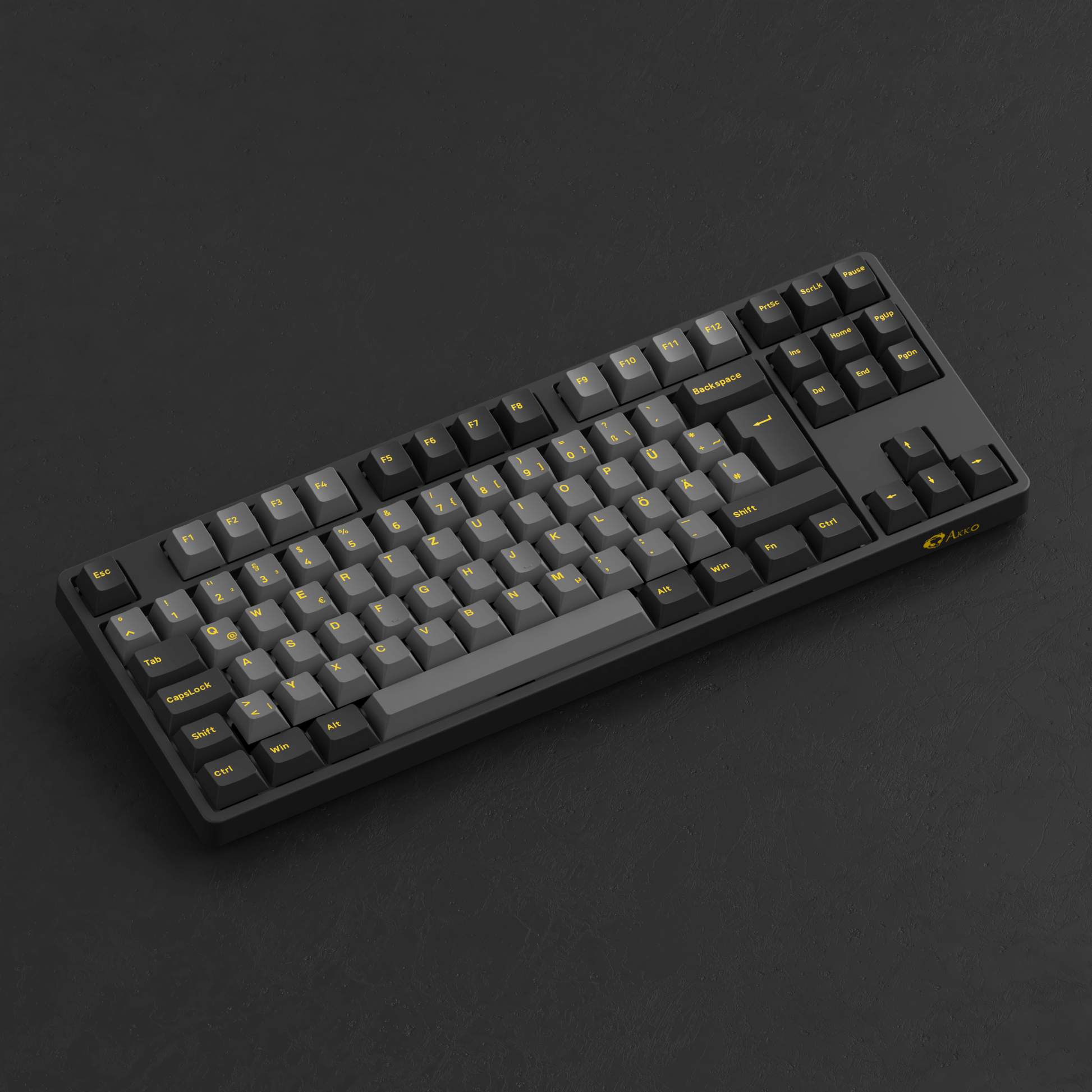 Akko Black & Gold 5087S ISO DE Keyboard Left View
