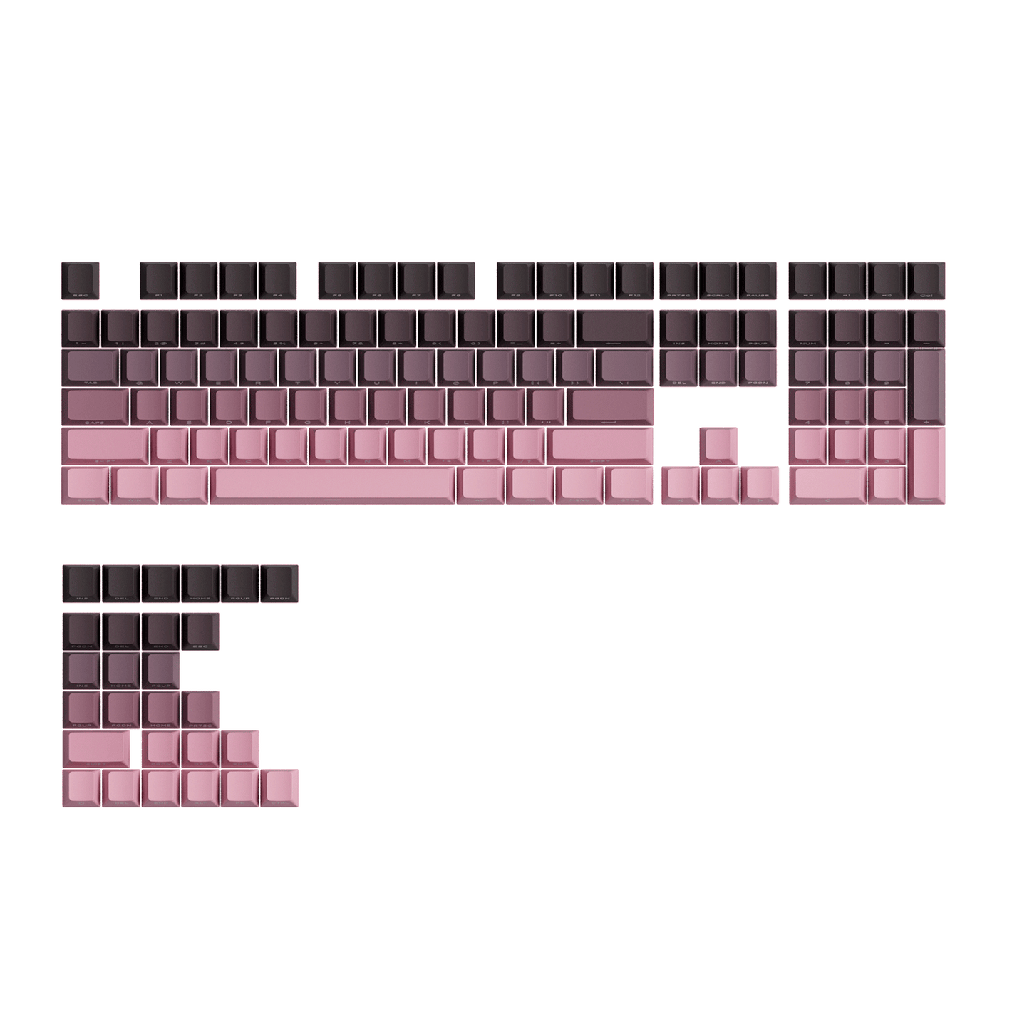 Black & Pink Gradient Keycap Set (135-Key)