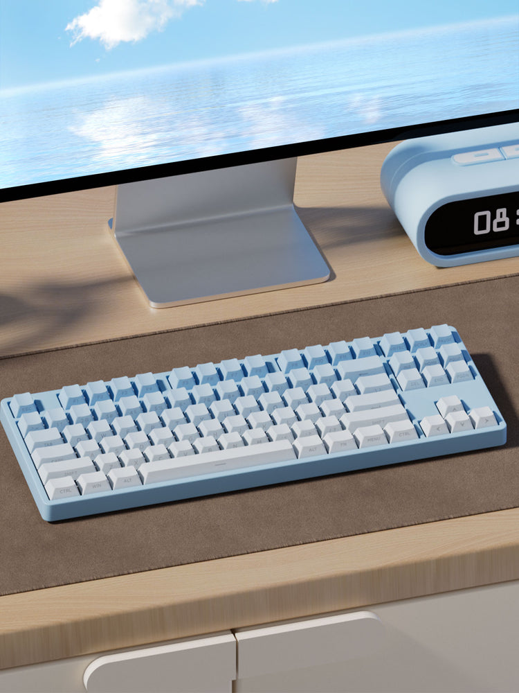 Akko Blue Gradient Keycap Set Install on the Keyboard