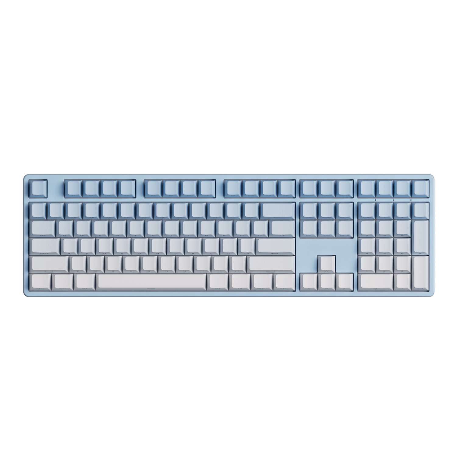 Akko Blue Gradient Keycap Set install on the full size keyboard