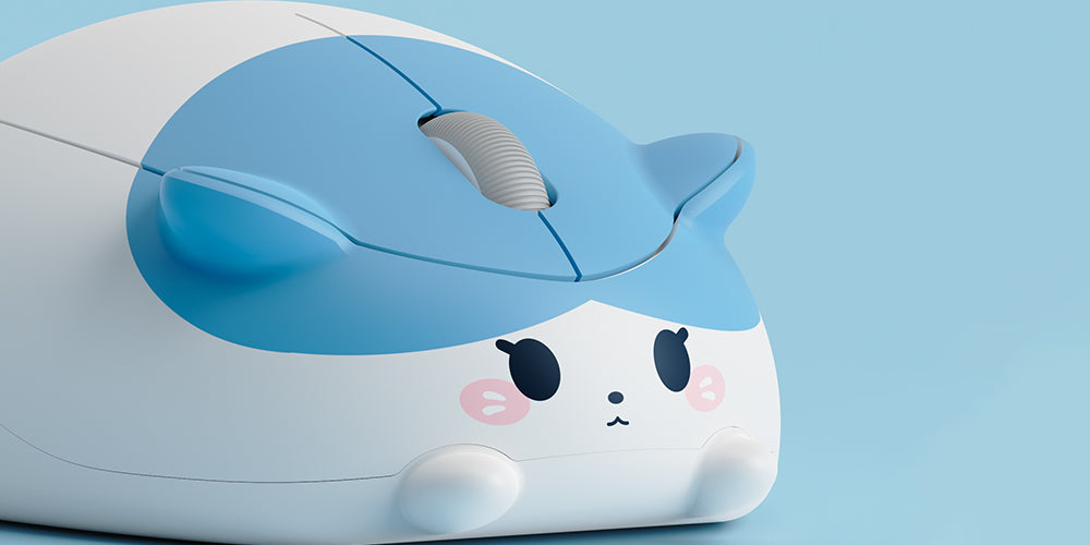 Akko Blue and White Cat Theme Mouse ABS Material