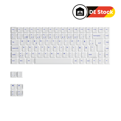 Blue on White ISO Nordic Keycap Set (91 Keys) 