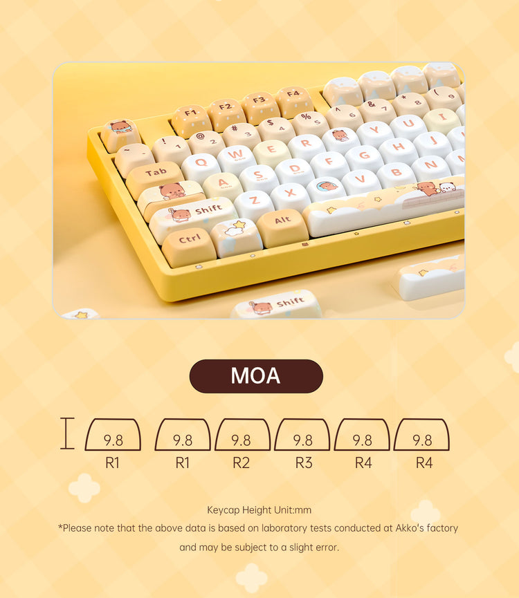Akko Dudu and Bubu 5108B Full Size Keyboard MOA Keycaps