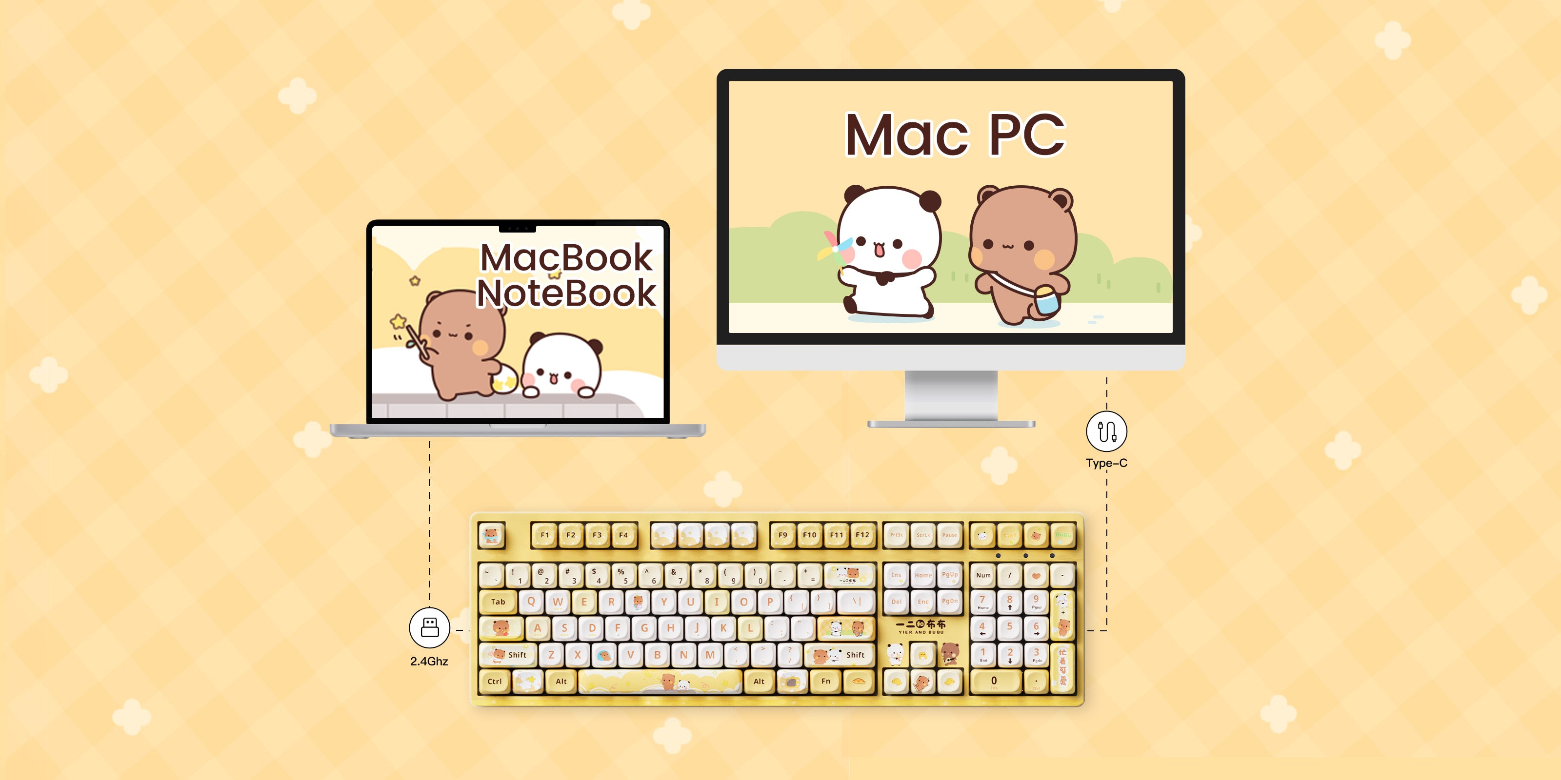 Akko Dudu and Bubu 3108B Full Size Keyboard mode