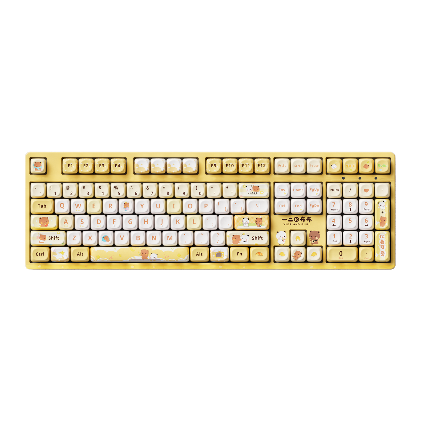 Akko Dudu and Bubu 3108V3 Yellow Keyboards