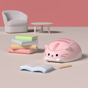 Pink ANGIE Akko Cat Theme Mouse On the Desk
