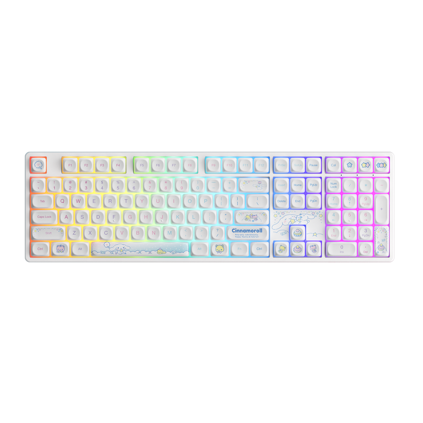 rgb backlit of akko cinnamoroll star 5108B plus full size keyboard