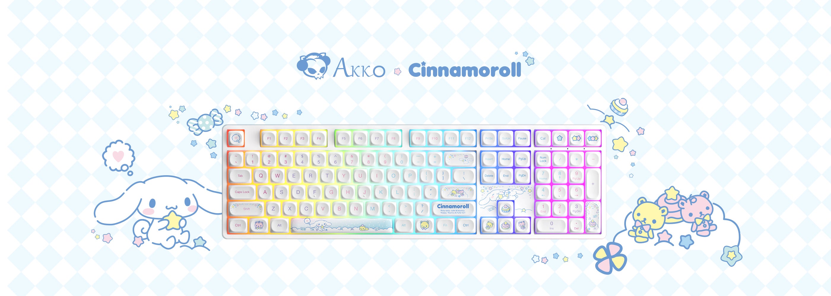 akko cinnamoroll star 5108B plus full size keyboard