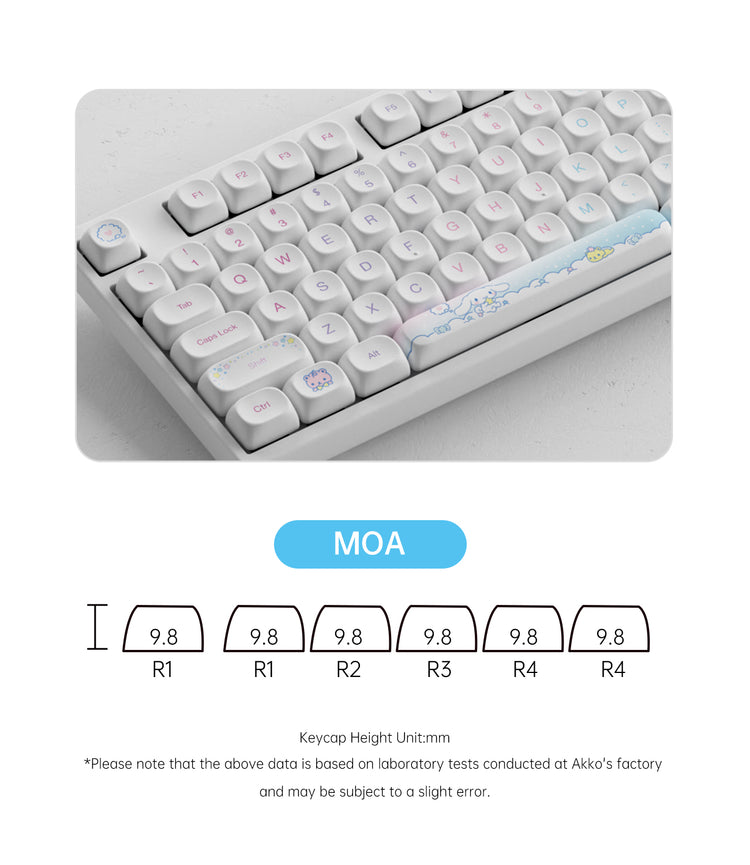 moa profile keycaps of kko cinnamoroll star 5108B plus full size keyboard