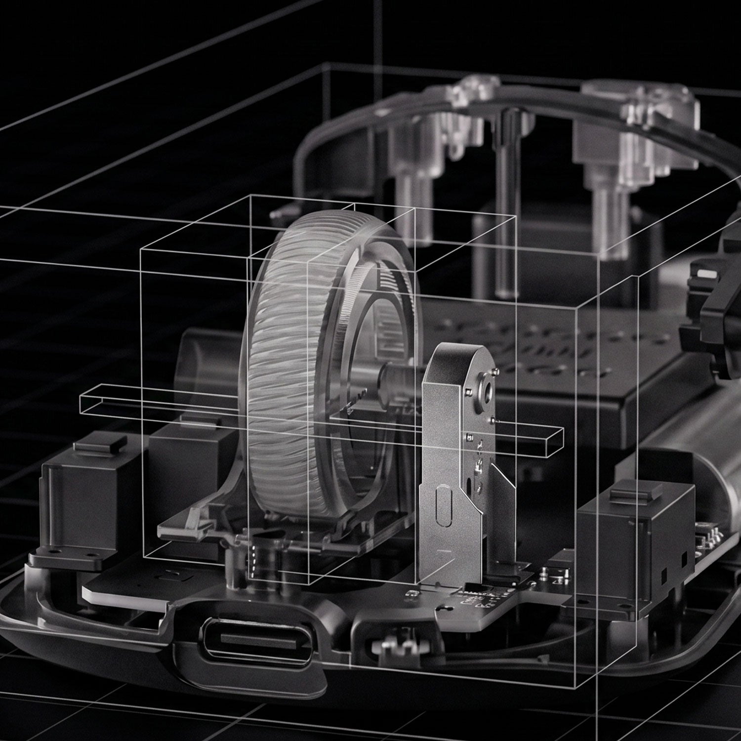 Akko Echo Carbon Fiber Gaming Mouse Gold Encoder Details