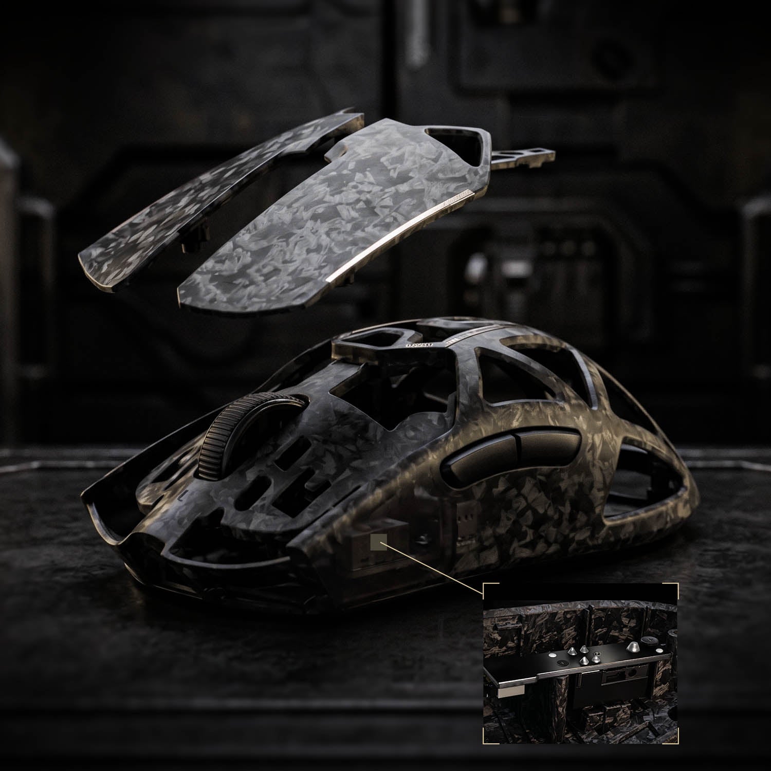 Akko Echo Carbon Fiber Gaming Mouse Spilt Click