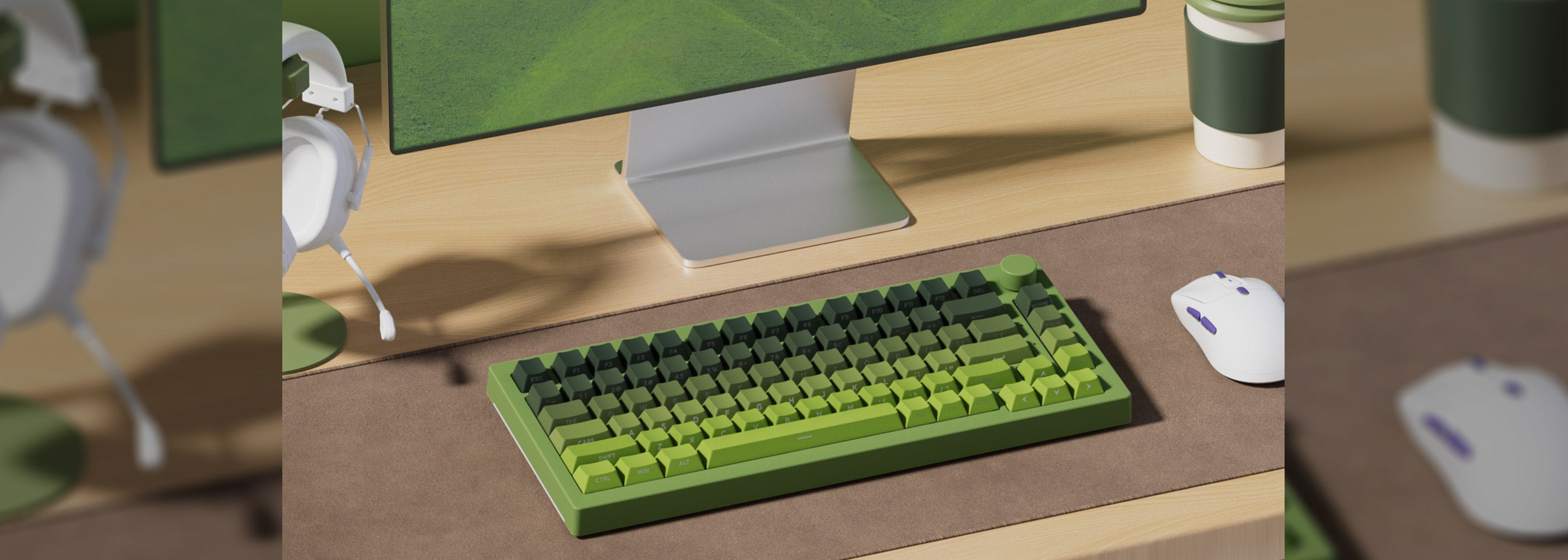 Akko Forest Gradient Keycap Set Install on the Keyboard