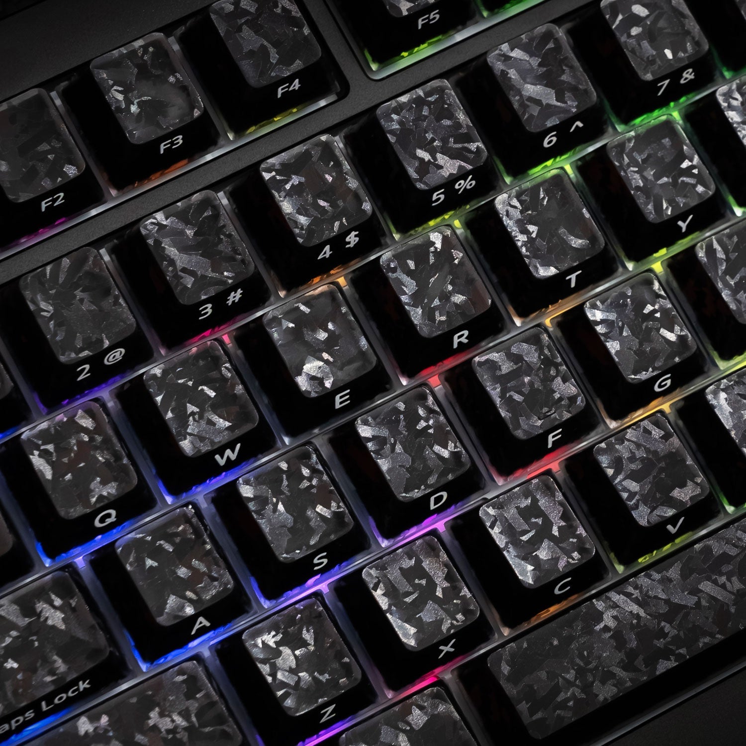 Akko Glassy Carbon Fiber Keycaps RGB Details