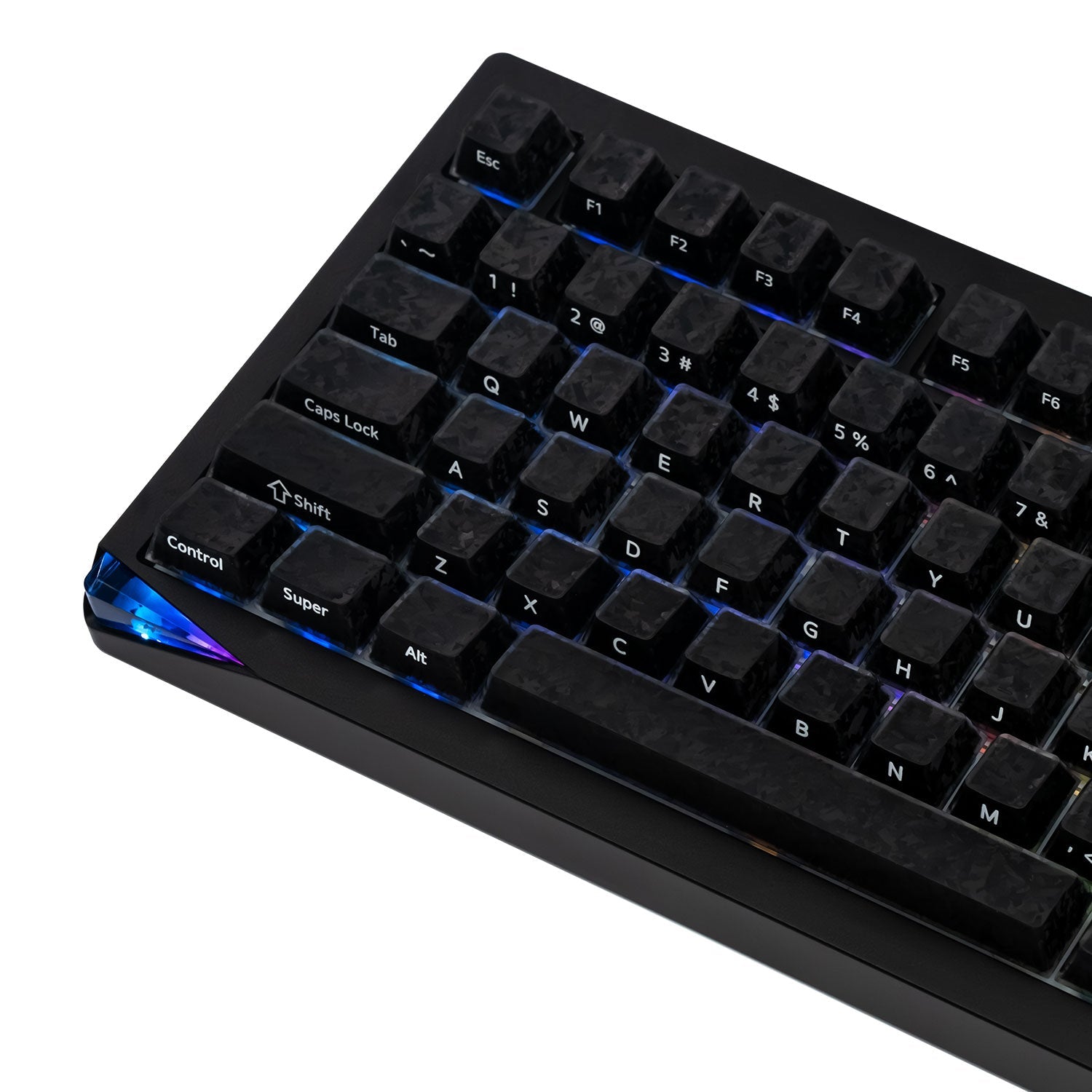 Akko Glassy Carbon Fiber Keycaps Black Details