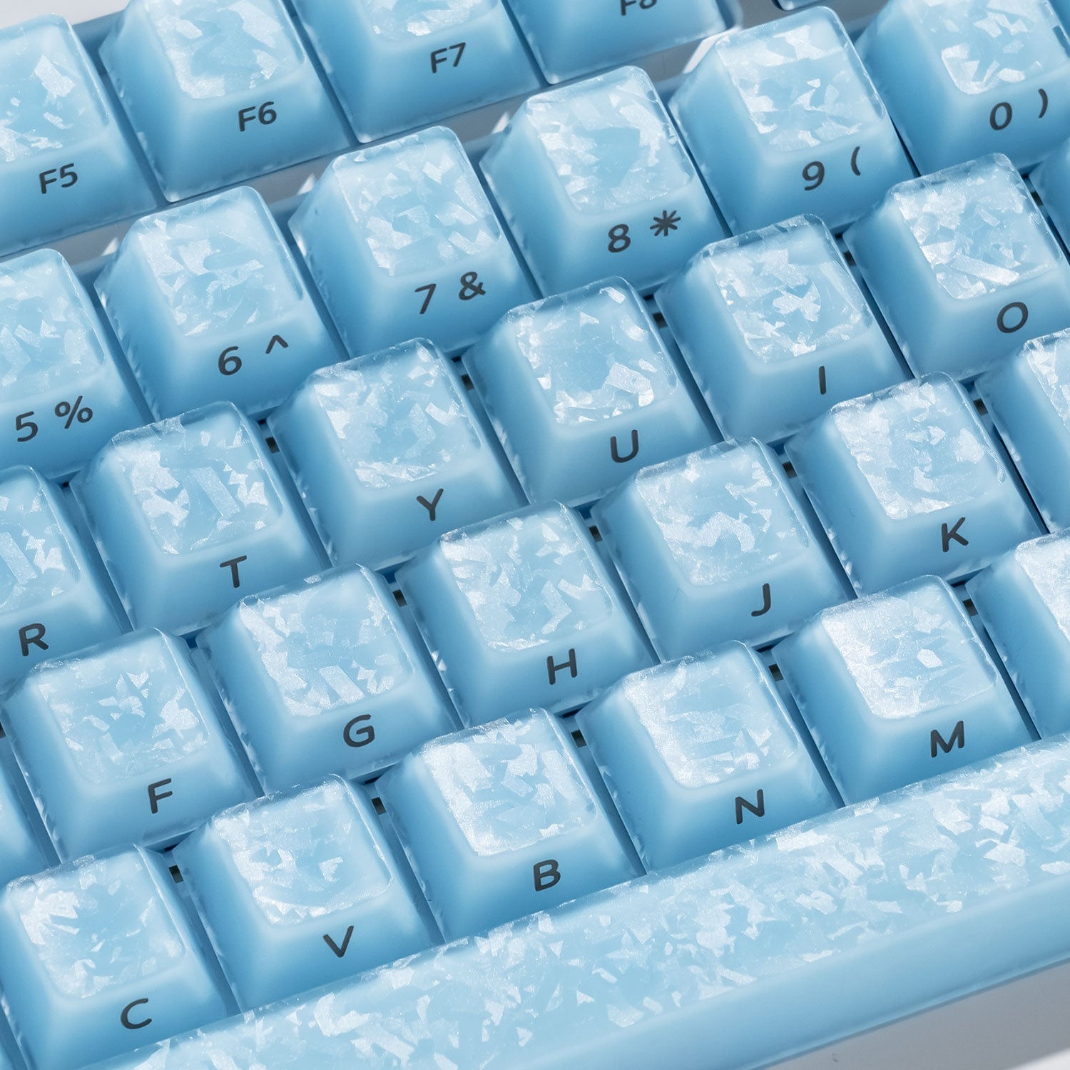 Akko Glassy Carbon Fiber Keycaps Blue Details