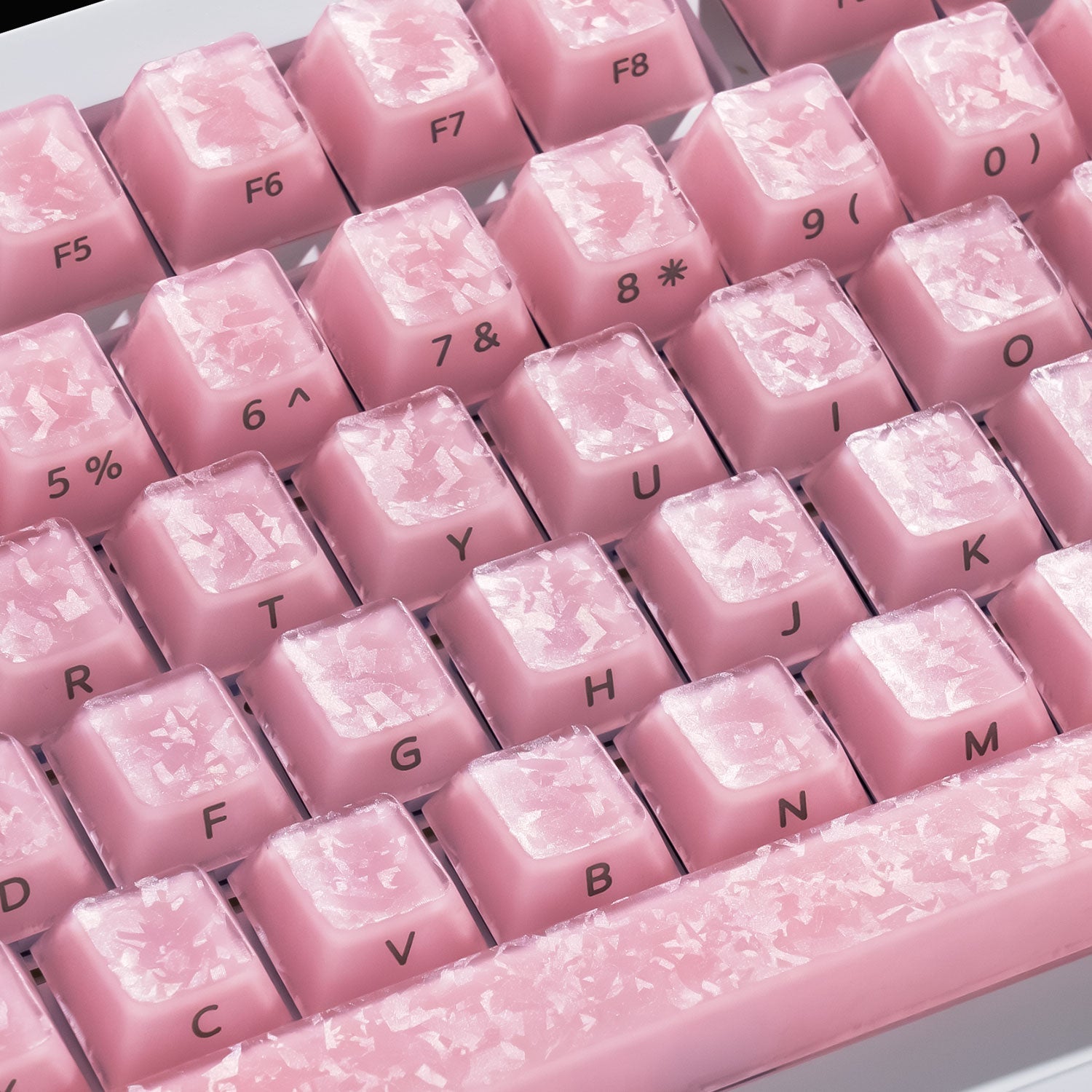 Akko Glassy Carbon Fiber Keycaps Pink Details