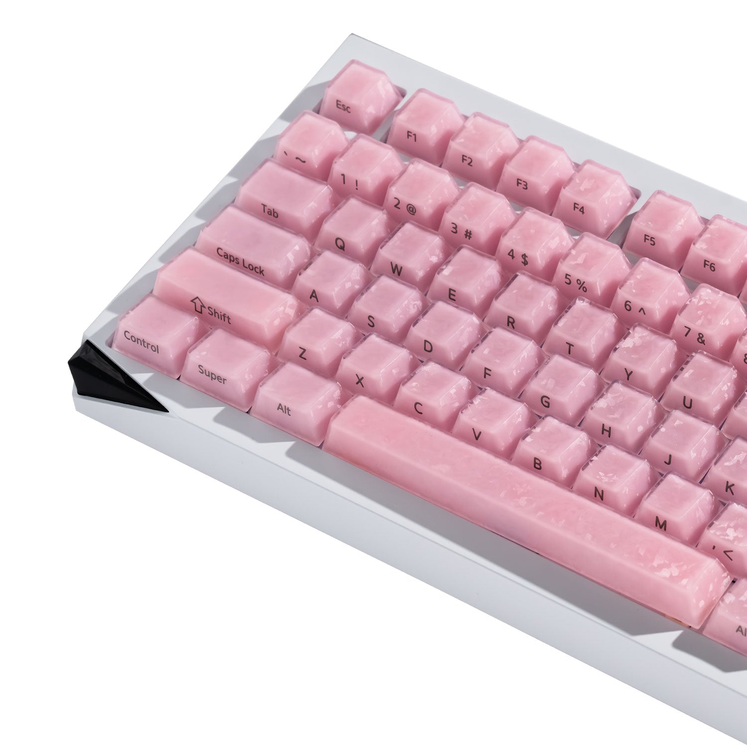 Akko Glassy Carbon Fiber Keycap Set Pink Details