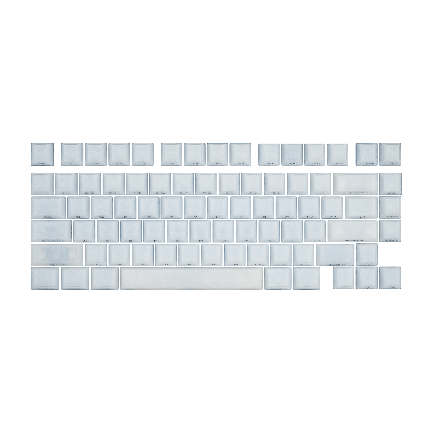 Akko Glassy Carbon Fiber Keycaps White