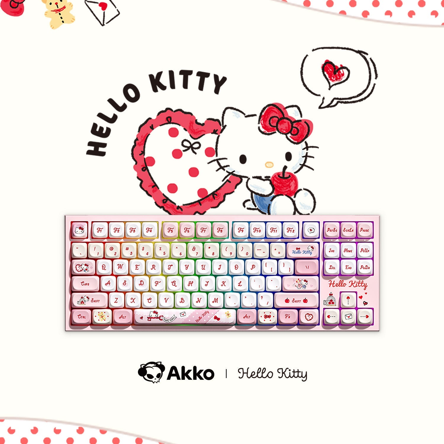 Akko Hello Kitty 5087 V5 Keyboard with Hello Kitty Theme Background