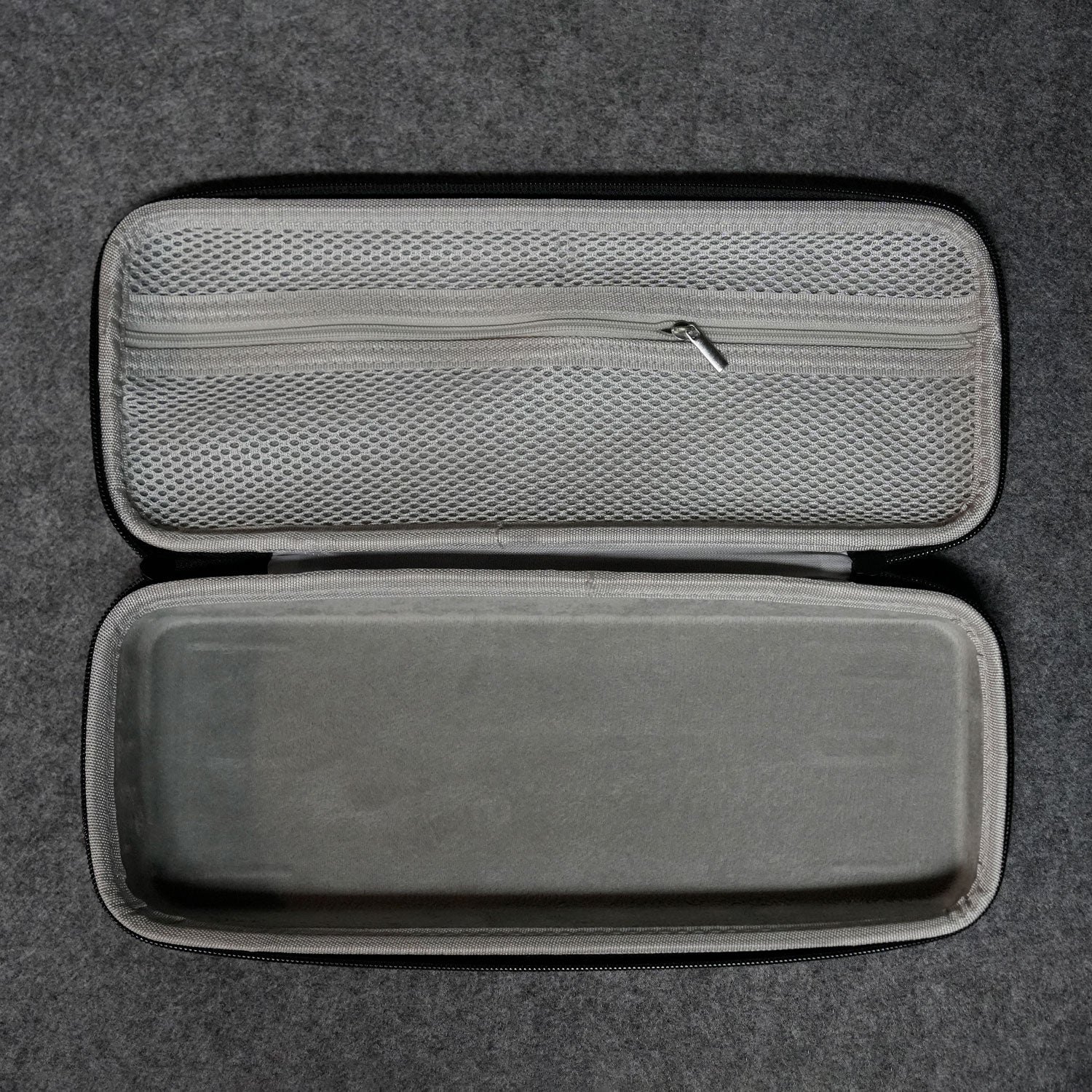 Akko Keyboard Carrying Case with open lid on a dark gray background