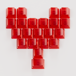 Akko red love keycaps with white blackground